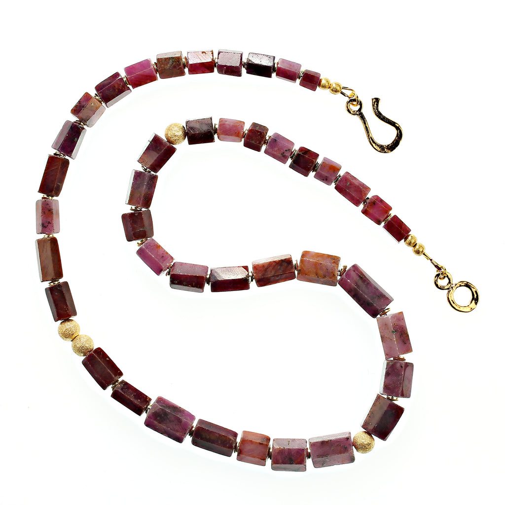 23 Inch Exotic African Natural Ruby Necklace