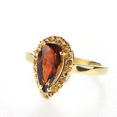 Ring of Rare Andalusite and Sapphire in Custom setting of Gold over Sterling Silver