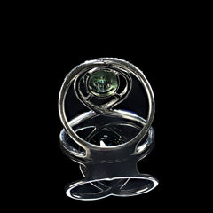 Elegant modern diamond ring setting for oval green tourmaliine