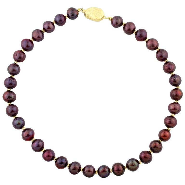 Chocolaty Reddish-colored Pearl Necklace