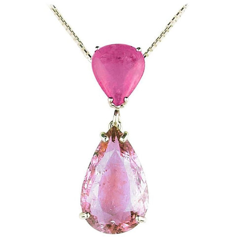 Two-Color Tourmaline Sterling Silver Cocktail Pendant