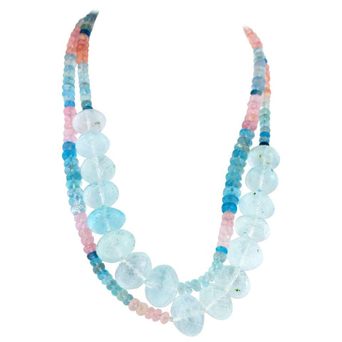 Aquamarines and Morganites 'Beryl' Necklace