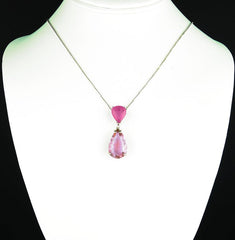 Two-Color Tourmaline Sterling Silver Cocktail Pendant