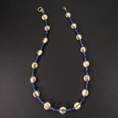 Elegant Blue Sapphire and Gold 16.5 Inch Choker Necklace/Bracelet