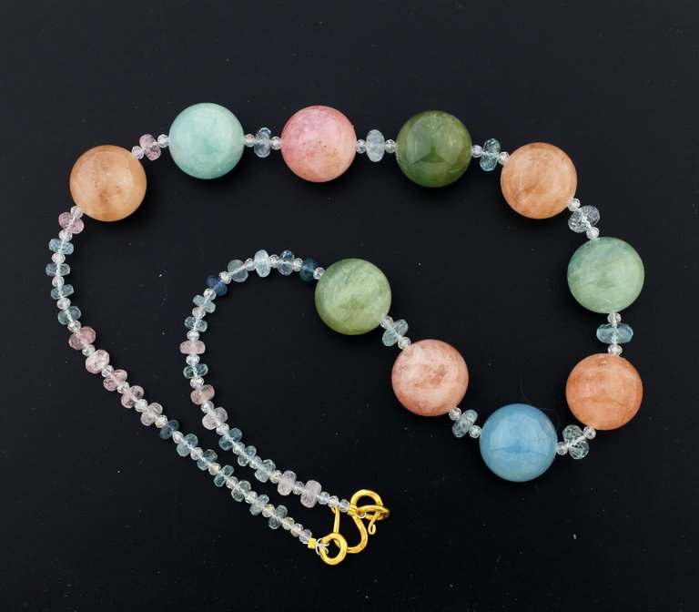 Morganite, Beryl and Aquamarine Necklace