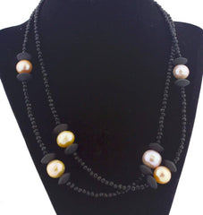South Sea Pearls Black Spinels Necklace