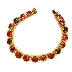 Multi Color Tourmaline and 18K Yellow Gold Bracelet