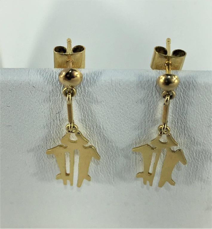 18K Yellow Gold NAZCA Lines Earrings