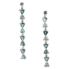 Bedazzling Blue Topaz Dangle and Sterling Silver 2.25 Inch Earrings
