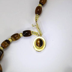 Lustrous Tiger's Eye Cube Necklace