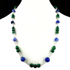26 Inch Updated look 26 Inch Blue and Green Necklace