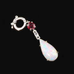 Sparkling Opal Pendant with accents of Garnet and Zircon