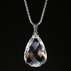 Sparkling Faceted Crystal Pendant 132 Carats