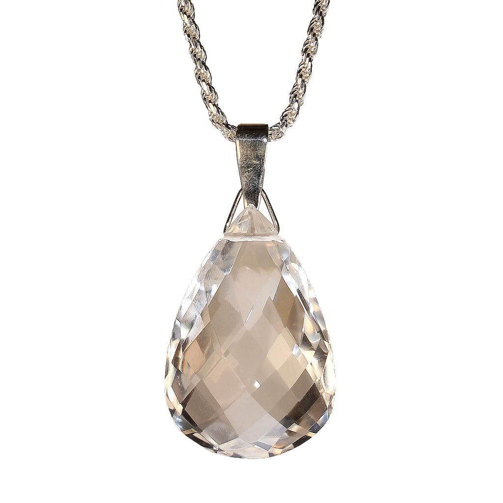 Sparkling Faceted Crystal Pendant 132 Carats