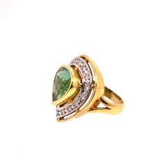 Magnificent Blue-Green Tourmaline Cocktail Ring