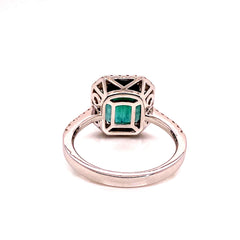 Green Tourmaline and Diamond Dinner Ring