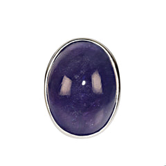 Terrific Tanzanite Oval Cabochon in Sterling Silver Ring