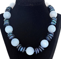 Chalcedony and Pearl Necklace