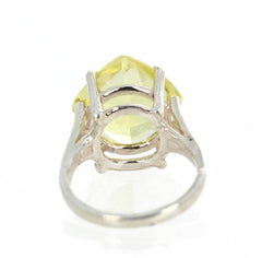 Glittering Lemon Quartz Sterling Silver Ring
