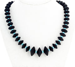 Black Onyx and Crystal Necklace