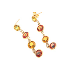 Sapphires in Dangling Gold Stud Earrings