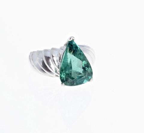 Green Tourmaline Sterling Silver Ring