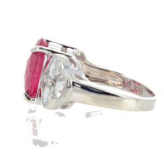 5.08 Carat Pink Tourmaline and Sparkling White Topaz Ring