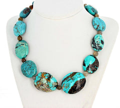 Chinese Blue Turquoise and Labradorite Necklace